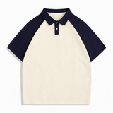 Two Tone Polo Shirt - Navy/Cream