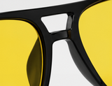 Retro Double Bridge Sunglasses - Black/Yellow