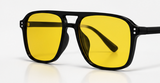 Retro Double Bridge Sunglasses - Black/Yellow