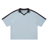 Knitted Polo Jersey - Baby Blue