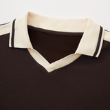 Knitted Polo Jersey - Chocolate