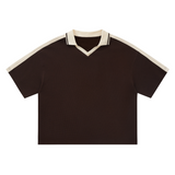 Knitted Polo Jersey - Chocolate