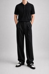 Nonno Knit Polo - Black
