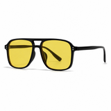 Retro Double Bridge Sunglasses - Black/Yellow