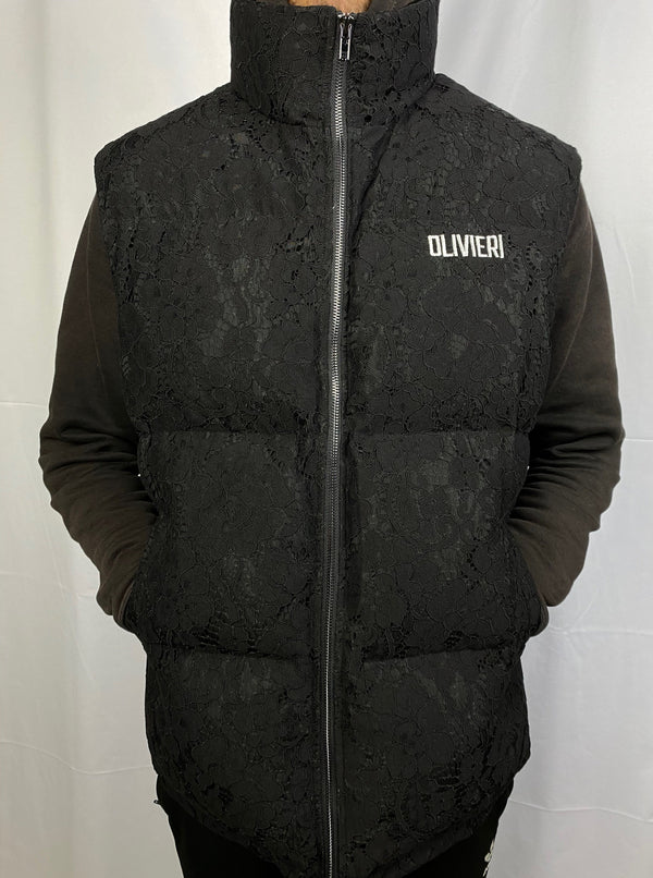 Lace Puffer Vest
